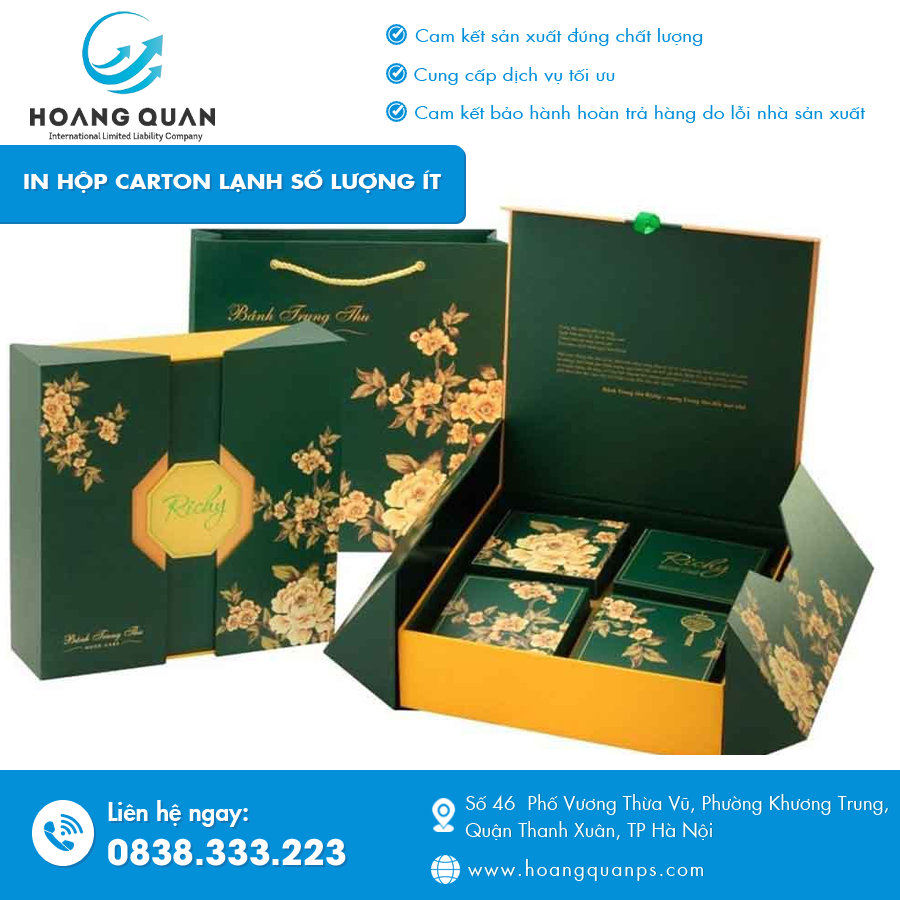 In hộp carton lạnh số lượng ít với thiết kế riêng, phù hợp cho doanh nghiệp nhỏ. In hộp carton lạnh số lượng ít với thiết kế riêng, phù hợp cho doanh nghiệp nhỏ.