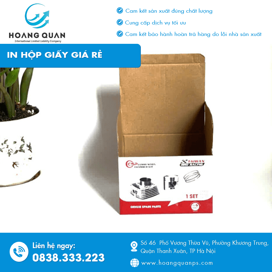 Hộp giấy giá rẻ in đơn sắc đẹp mắt, sản xuất số lượng lớn