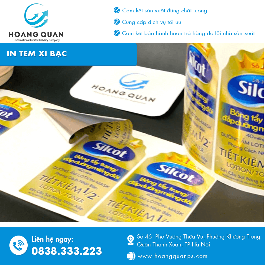Tem xi bạc in sắc nét tại Hà Nội, bề mặt ánh kim sang trọng và chống thấm. Tem xi bạc in sắc nét tại Hà Nội, bề mặt ánh kim sang trọng và chống thấm.