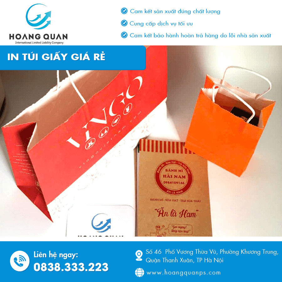 Hình ảnh túi giấy giá rẻ với thiết kế đơn giản, in số lượng lớn