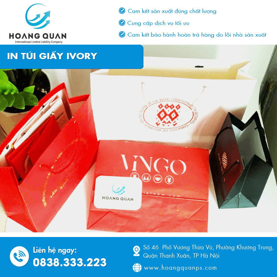 Túi giấy Ivory in offset cao cấp tại Hà Nội, bề mặt láng mịn sang trọng. Túi giấy Ivory in offset cao cấp tại Hà Nội, bề mặt láng mịn sang trọng.