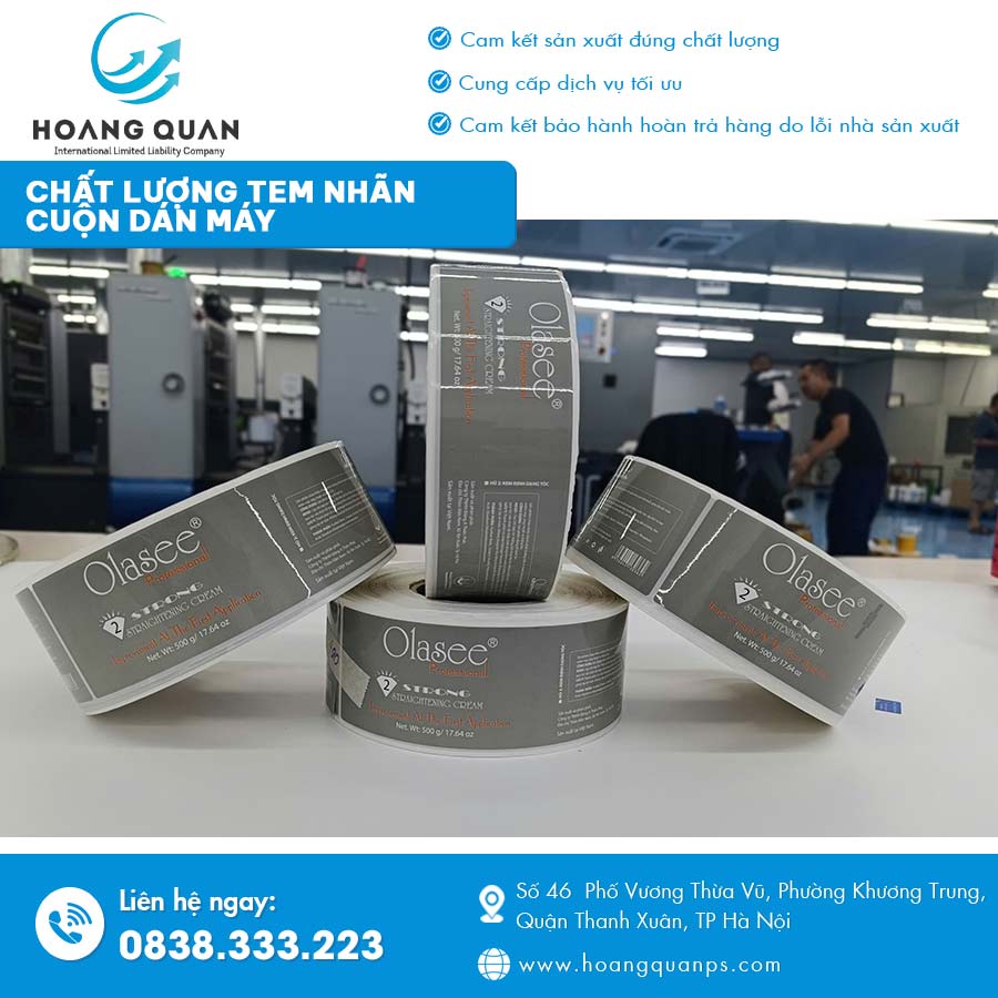 chất lượng tem nhãn cuộn dán máy