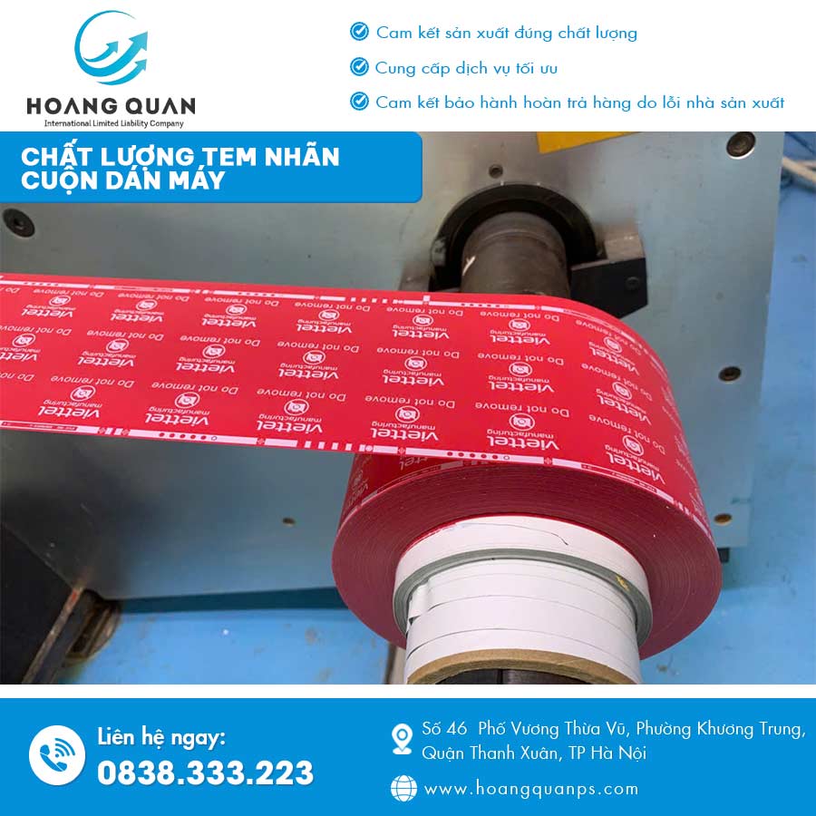 chất lượng tem nhãn cuộn dán máy