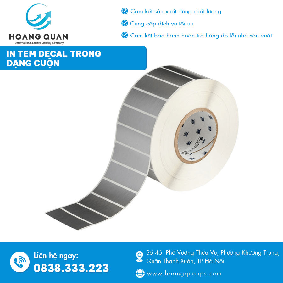 In tem decal trong dạng cuộn