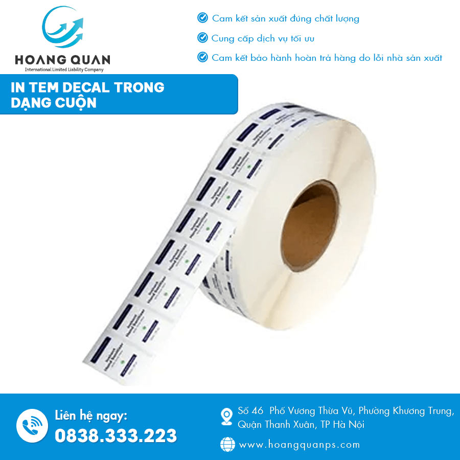In tem decal trong dạng cuộn
