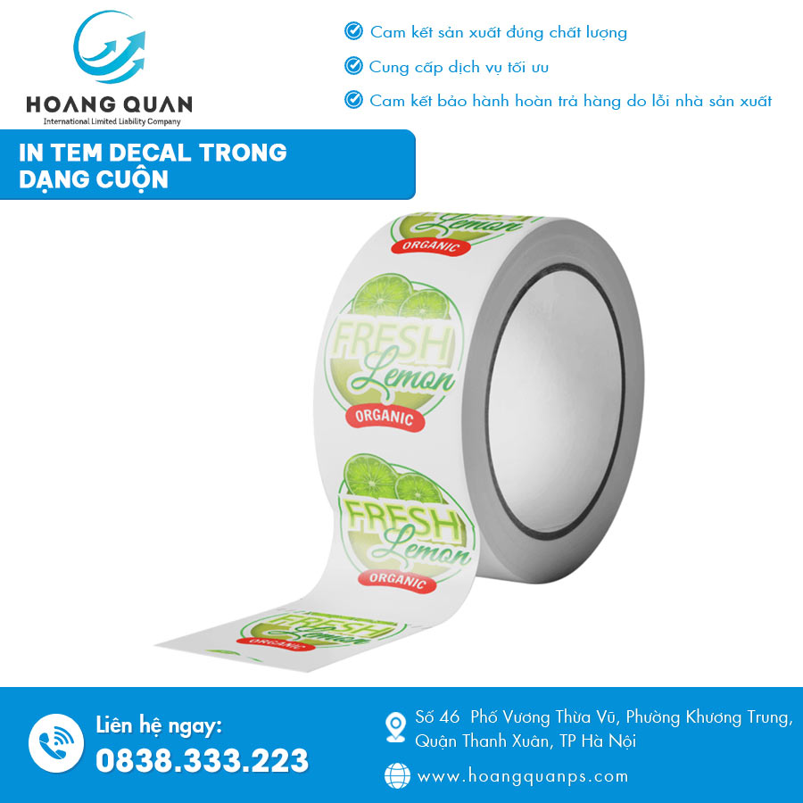 In tem decal trong dạng cuộn