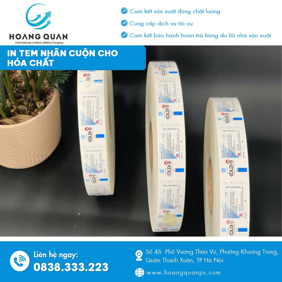 In tem nhãn cuộn cho hóa chất