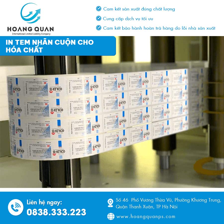 In tem nhãn cuộn cho hóa chất