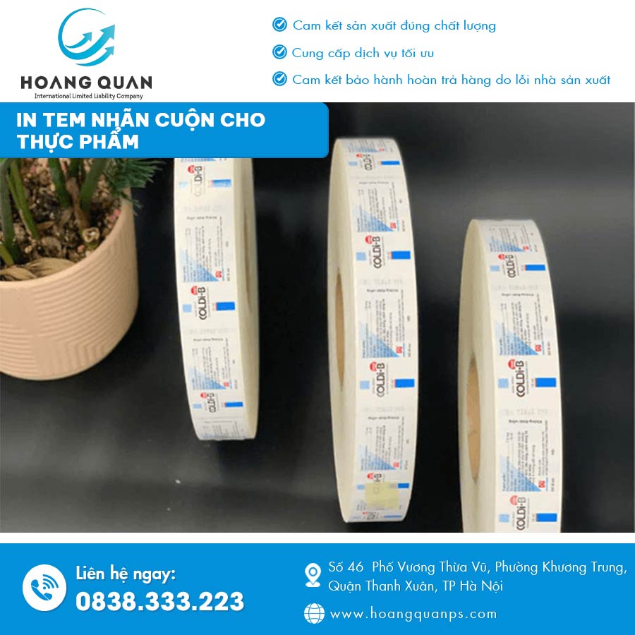 In tem nhãn cuộn cho thực phẩm