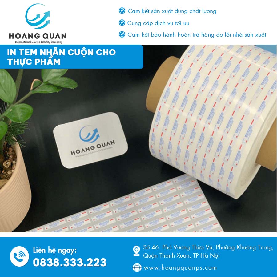In tem nhãn cuộn cho thực phẩm