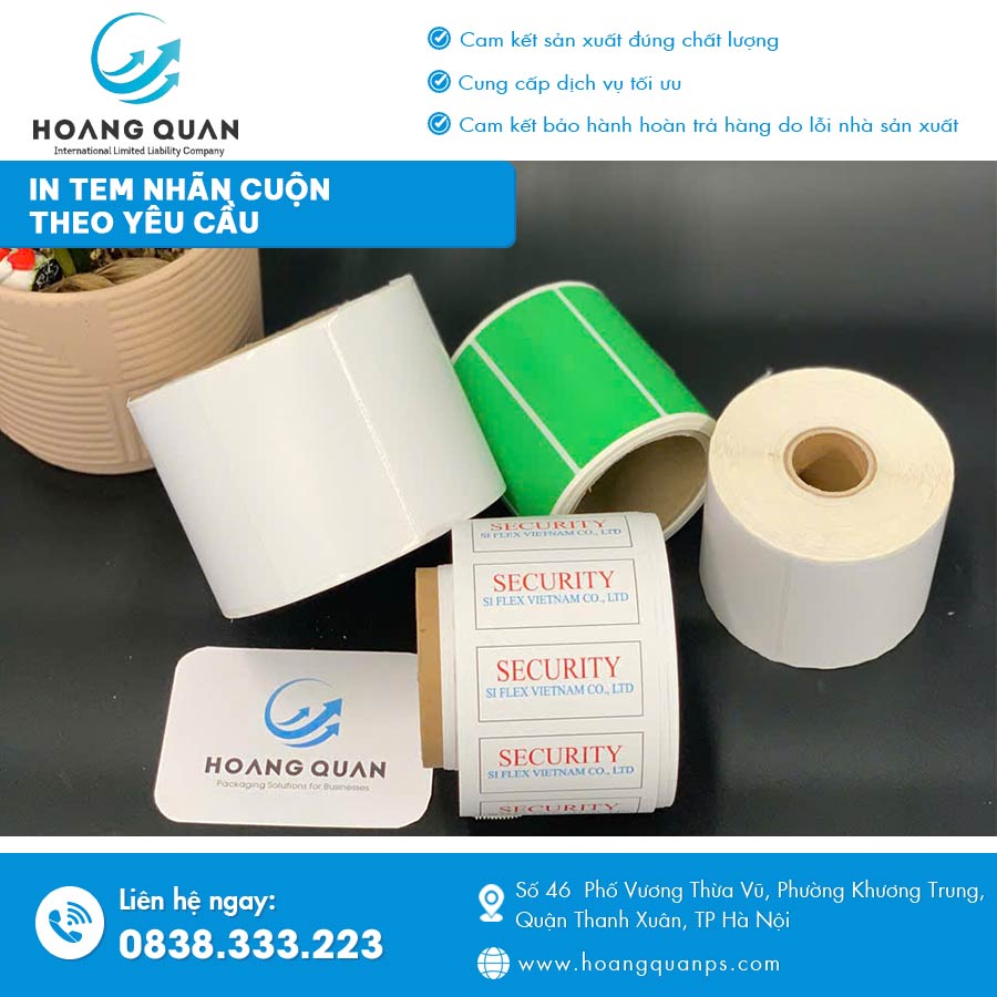 In tem nhãn cuộn theo yêu cầu