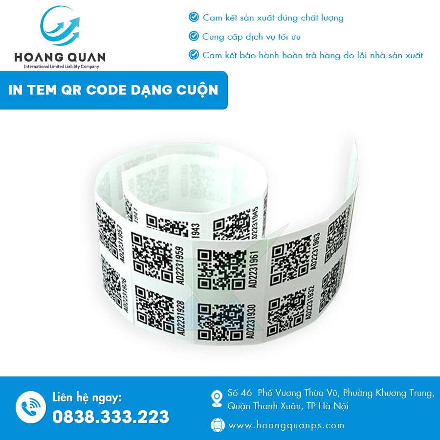 In tem QR Code dạng cuộn