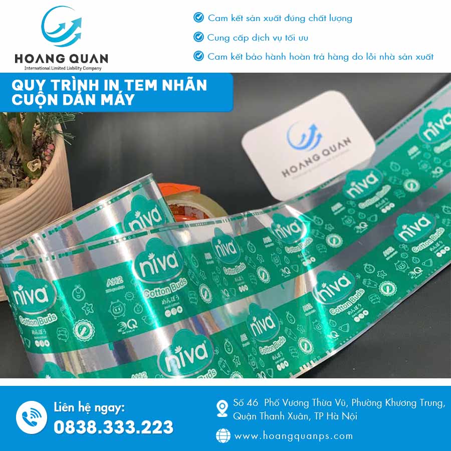 Quy trình in tem nhãn cuộn dán máy