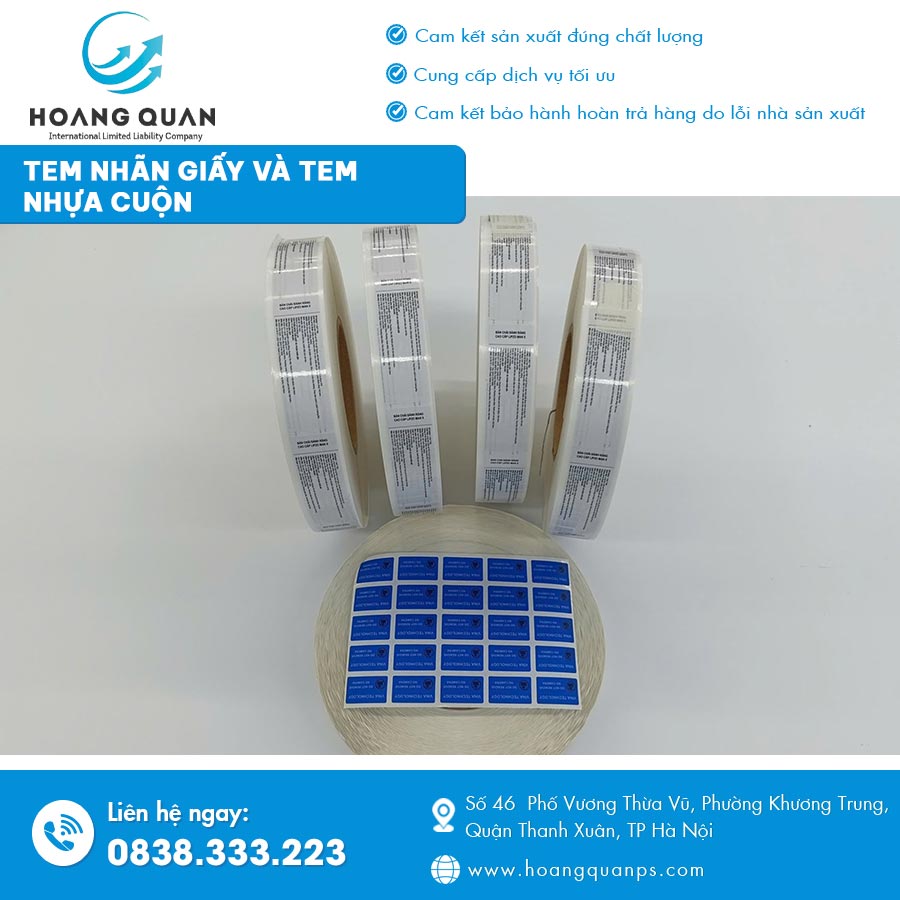 Tem nhãn giấy và tem nhựa cuộn